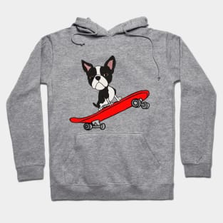 Boston Terrier On Skateboard Hoodie